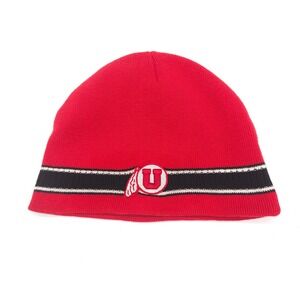University of Utah Utes Red Beanie Hat Knit Winter College NCAA Snow Skull Cap‎
